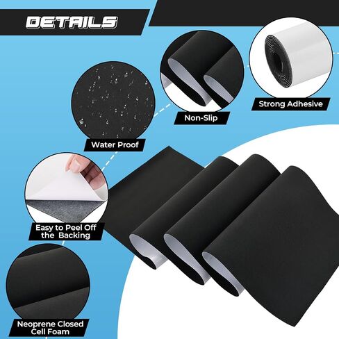 NATGAI Sponge Neoprene with Adhesive, 1/16" Thick X 12" Wide X 59" Long Closed Cell Foam Rubber Sheet, Cut to Multiple Dimensions - DIY, Gaskets, Cabinet, Crafts, Furniture in Kuwait