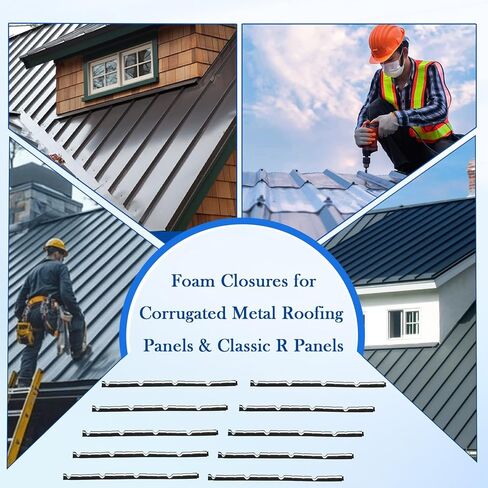 Upgraded Outside 9 in R Panel Metal Roof Foam Closure Strips with Self-Adhesive -10pcs in Kuwait