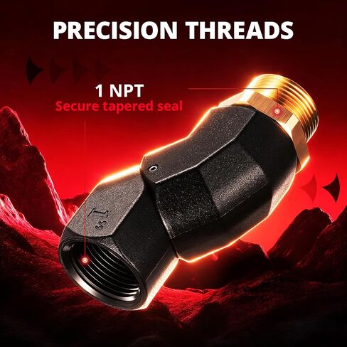 EVIL ENERGY 1" NPT 2PCS Fuel Transfer Hose Swivel 360 Rotating Connector for Fuel Pump Hose Nozzle Transfer Diesel Gasoline Kerosene in Kuwait
