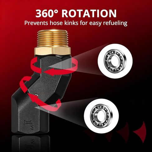 EVIL ENERGY 1" NPT 2PCS Fuel Transfer Hose Swivel 360 Rotating Connector for Fuel Pump Hose Nozzle Transfer Diesel Gasoline Kerosene in Kuwait