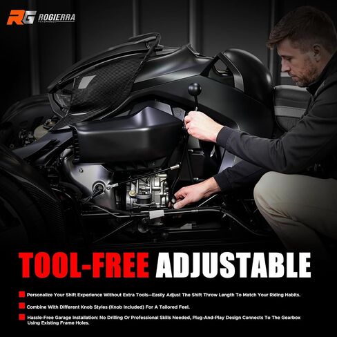 Rogierra Hand Shifter Kit Compatible with Can-Am Ryker 600/900 Ace Rally (2019-2025) Forward/Reverse Hand Gear Shift Replacement Kit, Aluminum Black in Kuwait