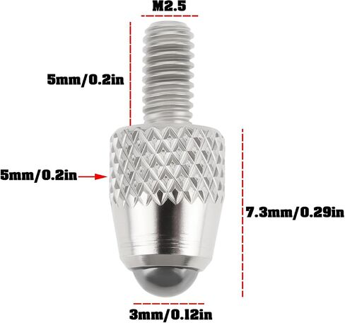 نقاط اتصال كروية لمؤشر الاتصال الهاتفي M2.5 من ECSiING، طرف كروي من الكربيد (عبوتان)، متوافق مع Mitutoyo 901312 in Kuwait