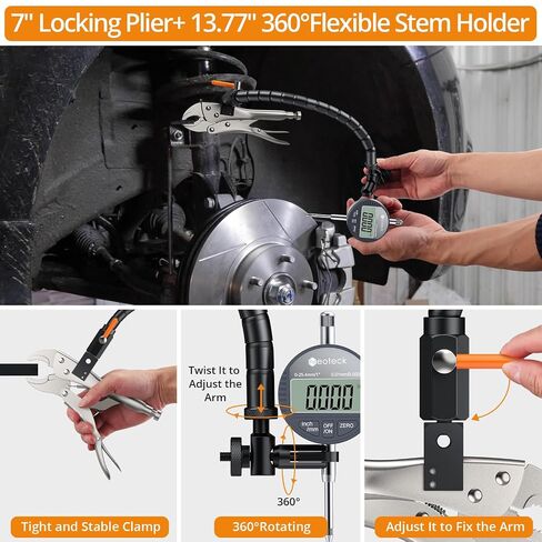 Neoteck 1" Disc Brake Rotor Gauge + 132lbs/60kg Magnetic Base in Kuwait