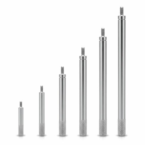 6 Pcs Dial Indicator Extension Rods – M2.5 Thread 5mm Diameter for Precision Measuring, 30-150mm Stainless Steel Replacement Stems in Kuwait