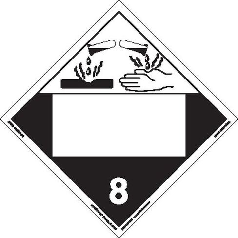 لافتة المواد الخطرة المسببة للتآكل من Labelmaster ZRV4B، فارغة، فينيل صلب (عبوة من 25 قطعة) in Kuwait