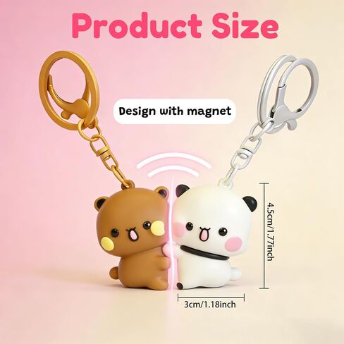 2 Pcs Cute Keychains Magnetic Matching Couples Stuff Key Chains for Women Boyfriend Girlfriend Valentine's Day Gifts in Saudi Arabia