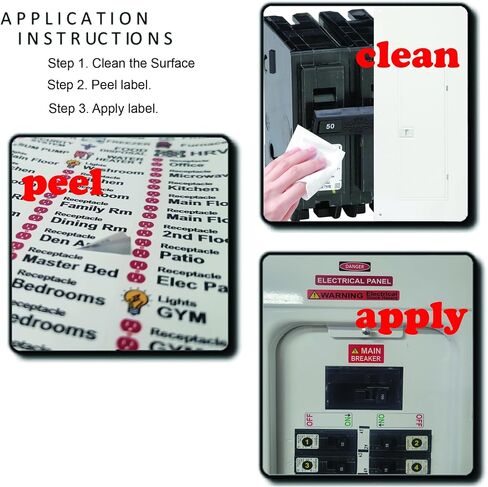 Ultimate 48 Circuits Bidirectional Breaker Directory Label Kit with Colored Icons & Panel Markers for All Electrical Panel Strong Adhesive Durable Vinyl in Kuwait