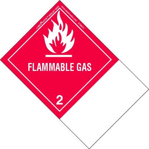 Labelmaster ETSNT7 Flammable Gas Label, Blank, Paper, Extended Tab, Hazmat, 5.9" x 4" (Pack of 500) in Kuwait