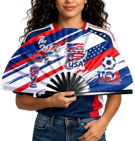 AICase for panini World Cup 2026 fifa World Soccer Cup Folding Fans – Soccer Game Day Essentials for Stadium Chants, Party Favors, Gifts & Accessories, USA Jersey Outfit for Women Men in Kuwait