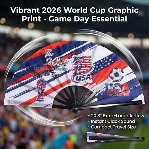 AICase for panini World Cup 2026 fifa World Soccer Cup Folding Fans – Soccer Game Day Essentials for Stadium Chants, Party Favors, Gifts & Accessories, USA Jersey Outfit for Women Men in Kuwait