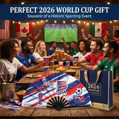 AICase for panini World Cup 2026 fifa World Soccer Cup Folding Fans – Soccer Game Day Essentials for Stadium Chants, Party Favors, Gifts & Accessories, USA Jersey Outfit for Women Men in Kuwait