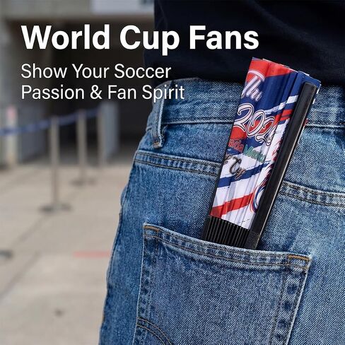 AICase for panini World Cup 2026 fifa World Soccer Cup Folding Fans – Soccer Game Day Essentials for Stadium Chants, Party Favors, Gifts & Accessories, USA Jersey Outfit for Women Men in Kuwait