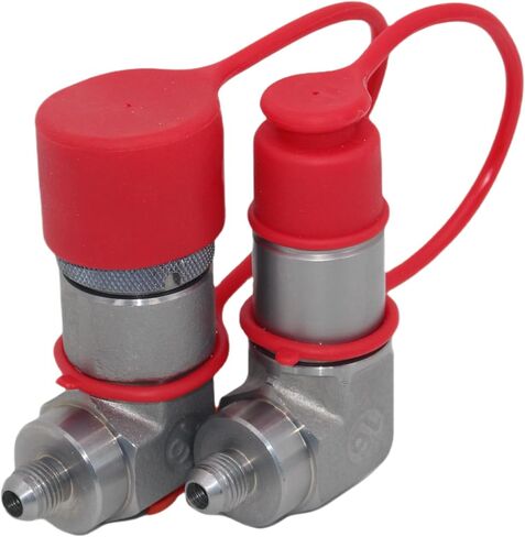 Heavy-Duty Skid Steer Hydraulic Quick Connect Coupler Set - 3/8" JIC 37 Flare Male Thread with 90 Degree Flat Face, ISO16028 Quick Connect Coupler in Kuwait
