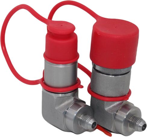 Heavy-Duty Skid Steer Hydraulic Quick Connect Coupler Set - 3/8" JIC 37 Flare Male Thread with 90 Degree Flat Face, ISO16028 Quick Connect Coupler in Kuwait