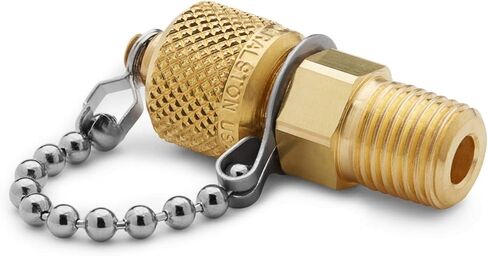Ralston Instruments QTFT-2MB0 1/4" male NPT x male Quick-test Brass Fitting with Cap and Chain in Kuwait