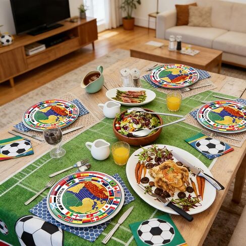 World Cup Football Paper Plate Soccer Theme Disposable Paper Plates for Football Sports Party Table Decorations 9 Inch 20 Pcs in Kuwait