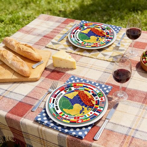 World Cup Football Paper Plate Soccer Theme Disposable Paper Plates for Football Sports Party Table Decorations 9 Inch 20 Pcs in Kuwait