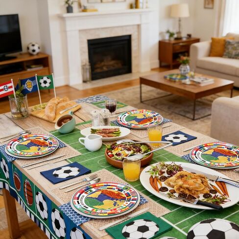 World Cup Football Paper Plate Soccer Theme Disposable Paper Plates for Football Sports Party Table Decorations 9 Inch 20 Pcs in Kuwait