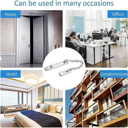 Door Chain Lock, Safe Buckle,Latch Safety Limiter,Silver Metal Household Hotel Bolt Anti-Theft Security in Kuwait