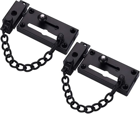 Door Chain Lock, Safe Buckle,Latch Safety Limiter,Metal Stainless Steel Anti-Theft Bolt (Color ((Silver,2pcs) in Kuwait