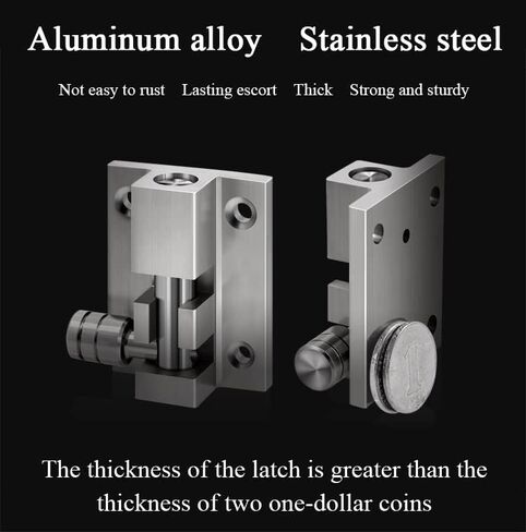 Door Lock,Gate Bolt Stainless,Slide,2 Pack Barrel Latch, Thickened Aluminum Alloy for, Brushed Finish with 6 Screws in Kuwait