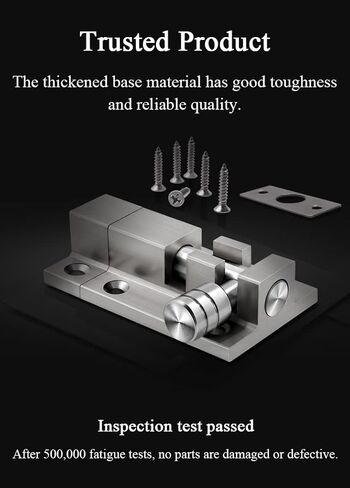 Door Lock,Gate Bolt Stainless,Slide,2 Pack Barrel Latch, Thickened Aluminum Alloy for, Brushed Finish with 6 Screws in Kuwait