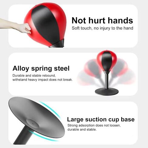 Desktop Punching Bag with Suction Cup, Upgraded Spring Desk Punching Rage Bag Stress Buster Boxing Ball Funny Stress Relief Gift Heavy Duty Stress Relief Ball for Kids in Kuwait