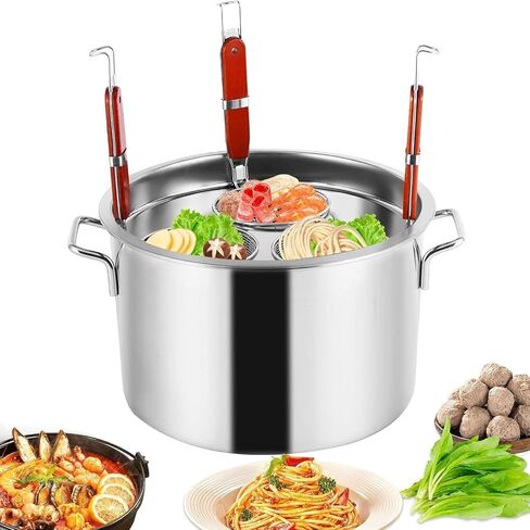 Commercial Pasta Cooker Set,3/4/5 Holes Desktop Noodle Cooker with Noodles Filters,Stainless Steel Spaghetti Cooking Machine (5 Holes) in Kuwait
