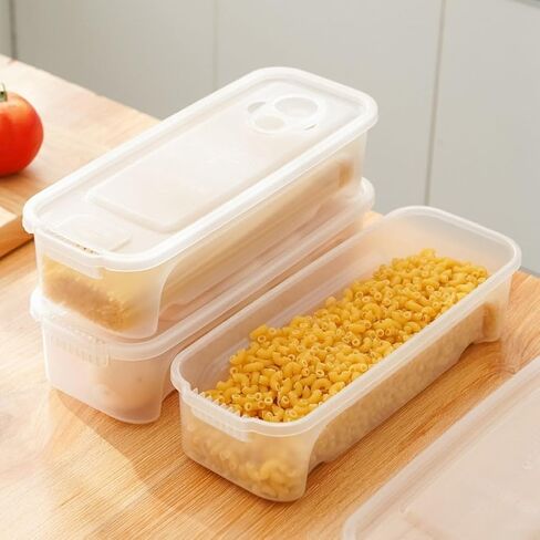 Microwave Pasta Cooker with Lid and Drain Holes for Cooking and Storage, PP Material Noodle Box for Kitchen and Dishwasher Safe Use in Kuwait