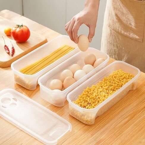 Microwave Pasta Cooker with Lid and Drain Holes for Cooking and Storage, PP Material Noodle Box for Kitchen and Dishwasher Safe Use in Kuwait