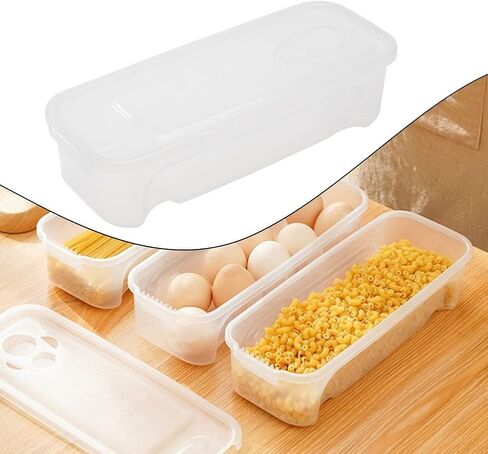 Microwave Pasta Cooker with Lid and Drain Holes for Cooking and Storage, PP Material Noodle Box for Kitchen and Dishwasher Safe Use in Kuwait