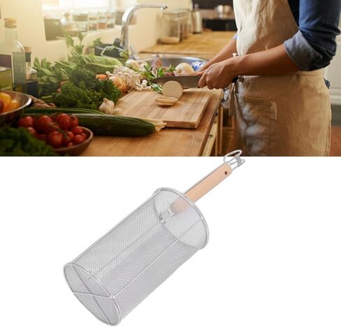 STAINLESS STEEL FINE MESH PASTA BASKET FOR COOKING NOODLES VEGETABLES AND MORE in Kuwait