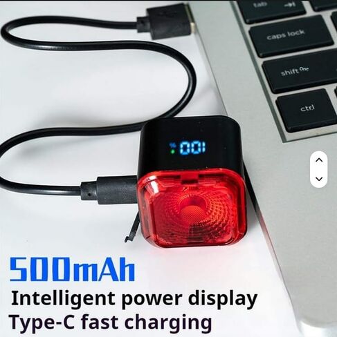 LED Bike Brake Tail Light with USB-C Recharge, Digital Battery Indicator, Automatic Brake Detection, Motion Sensor & Auto Sleep, 6 Lighting Modes, IPX6 Waterproof Rear Warning Light in Kuwait