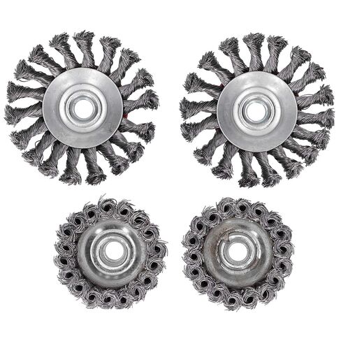 Fafeicy 4Pcs Steel Wire Wheel Drill Bit, Durable Polishing Tool with M14 Thread, Ideal for Rust Removal and Surface Cleaning in Kuwait
