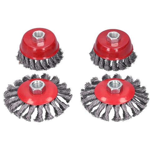 Fafeicy 4Pcs Steel Wire Wheel Drill Bit, Durable Polishing Tool with M14 Thread, Ideal for Rust Removal and Surface Cleaning in Kuwait