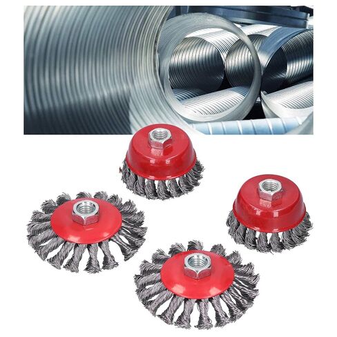 Fafeicy 4Pcs Steel Wire Wheel Drill Bit, Durable Polishing Tool with M14 Thread, Ideal for Rust Removal and Surface Cleaning in Kuwait