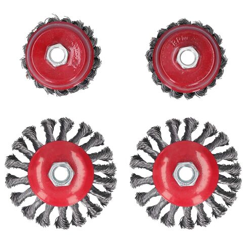 Fafeicy 4Pcs Steel Wire Wheel Drill Bit, Durable Polishing Tool with M14 Thread, Ideal for Rust Removal and Surface Cleaning in Kuwait