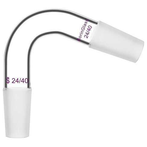 BorinGlass 75° Distillation Adapter, Borosilicate Glass with 24/40 Joints, 75 Degree Angled Distilling Adapter for Lab Distillation Setups and Connection in Kuwait
