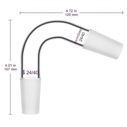 BorinGlass 75° Distillation Adapter, Borosilicate Glass with 24/40 Joints, 75 Degree Angled Distilling Adapter for Lab Distillation Setups and Connection in Kuwait