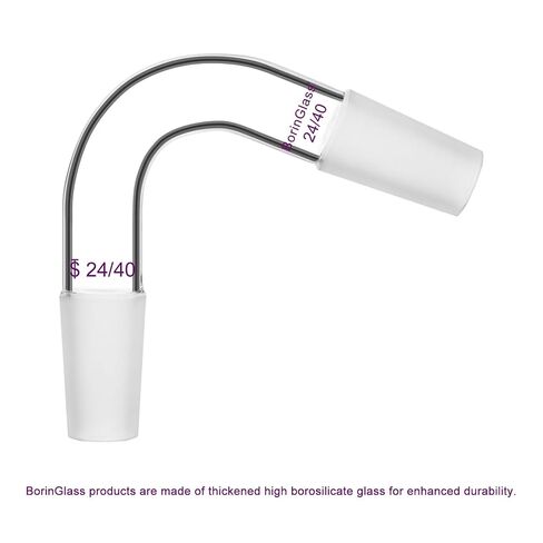 BorinGlass 75° Distillation Adapter, Borosilicate Glass with 24/40 Joints, 75 Degree Angled Distilling Adapter for Lab Distillation Setups and Connection in Kuwait