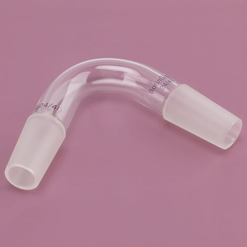 BorinGlass 75° Distillation Adapter, Borosilicate Glass with 24/40 Joints, 75 Degree Angled Distilling Adapter for Lab Distillation Setups and Connection in Kuwait