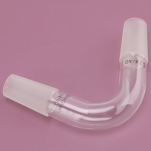 BorinGlass 75° Distillation Adapter, Borosilicate Glass with 24/40 Joints, 75 Degree Angled Distilling Adapter for Lab Distillation Setups and Connection in Kuwait