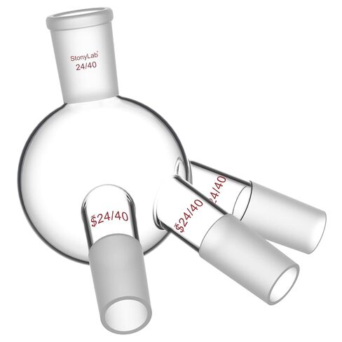 stonylab Cow‑Type Glass Distilling Receiver with 24/40 Joints, Borosilicate Glass Receiving Adapter for Laboratory Short Path Distillation and Precise Fraction Collection in Kuwait