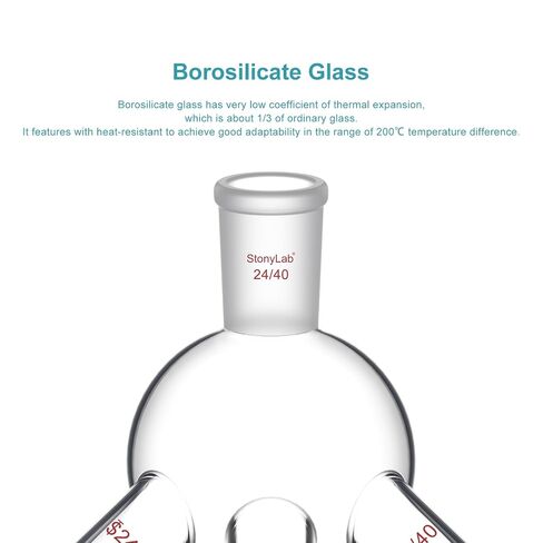 stonylab Cow‑Type Glass Distilling Receiver with 24/40 Joints, Borosilicate Glass Receiving Adapter for Laboratory Short Path Distillation and Precise Fraction Collection in Kuwait