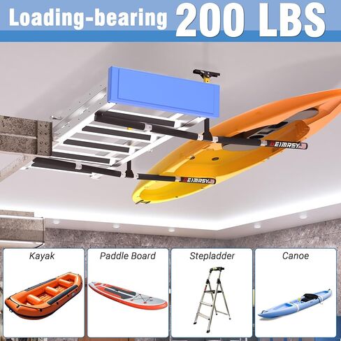 GanFindX Kayak Overhead Storage Rack – Adjustable Ceiling Hangers for 2 Kayaks, Paddleboards, or Surfboards in Saudi Arabia