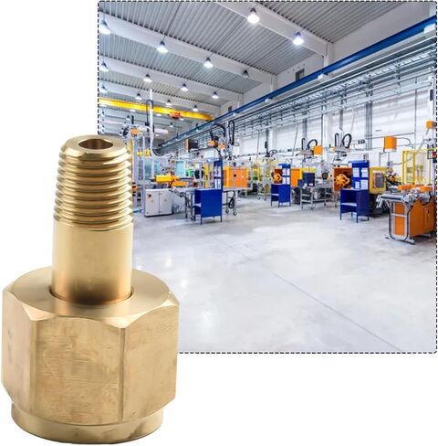 CGA-320 Carbon Dioxide Regulator Inlet Nut and 2 Inch Nipple with Washer, Brass Gas Cylinder Connector Fitting for Welding Equipment in Kuwait