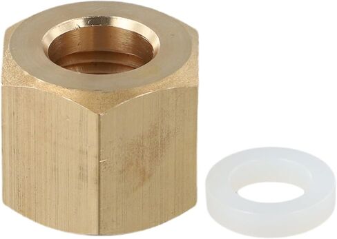 Copper Regulator Inlet Nut for CGA-320 NPT1/4, Pressure Reducing Valve Connector with Washer for Welding Gas Equipment Stability in Kuwait