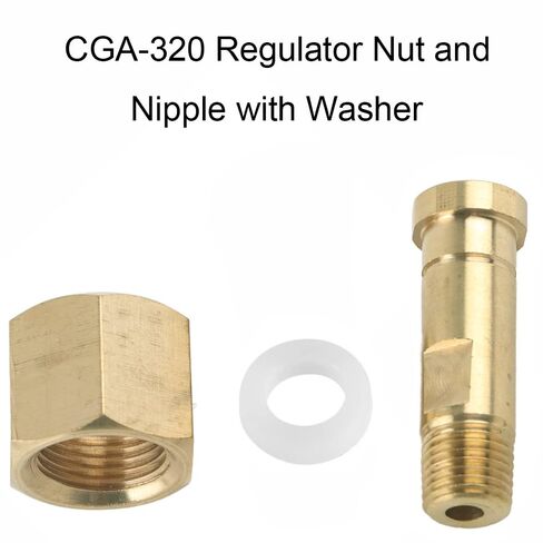 CGA-320 منظم الجوز والحلمة مع غسالة النحاس CO2 منظم مدخل تركيبات الزجاجة إصلاح جزء لموزع الصودا Kegerator البيرة in Kuwait