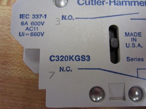 CUTLER HAMMER C320KGS3 1 NO/NC, 1.5-8 AMP, 660 VAC, Auxiliary Contact, for Starter and CONTACTORS, Side Mount in Kuwait