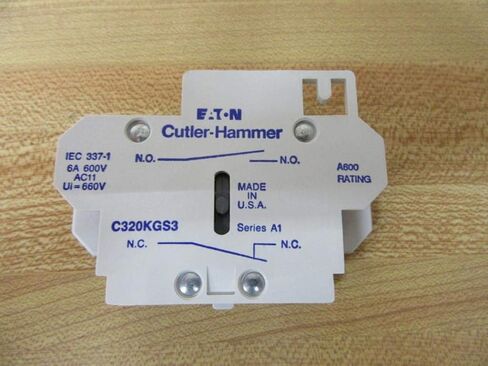 CUTLER HAMMER C320KGS3 1 NO/NC, 1.5-8 AMP, 660 VAC, Auxiliary Contact, for Starter and CONTACTORS, Side Mount in Kuwait